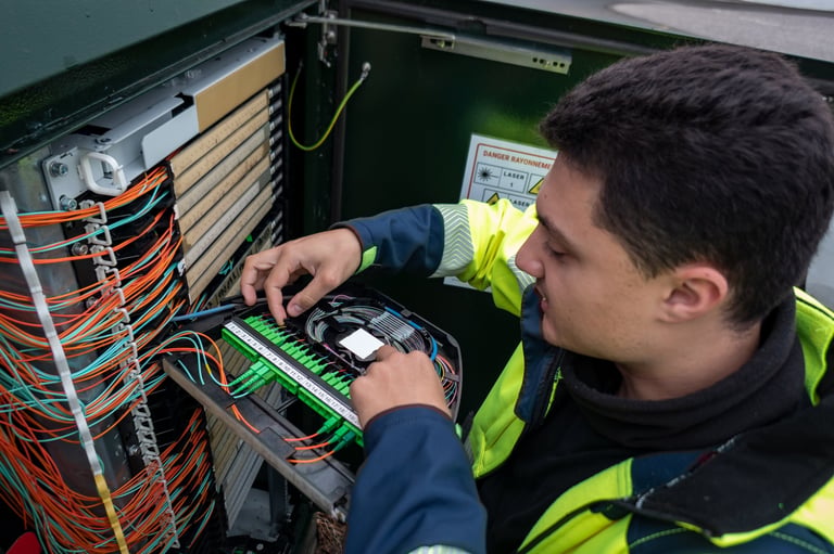Telecommunications infrastructure fiber optic network installation